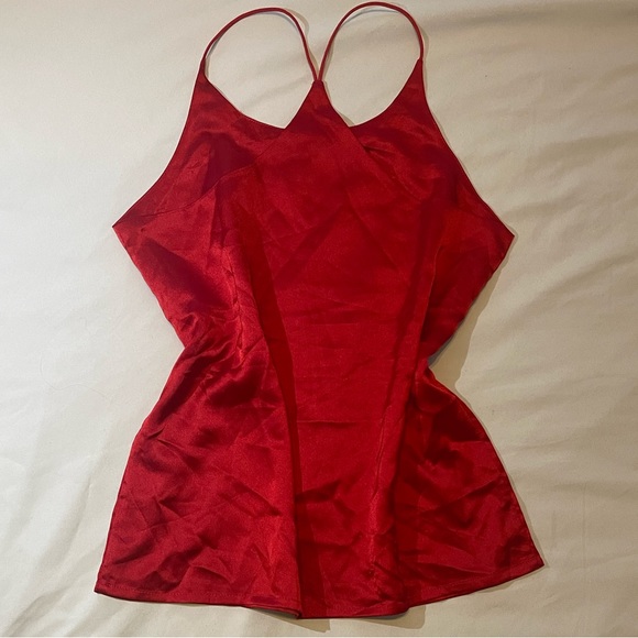 Cute Red Satin Tank Top - Picture 2 of 3